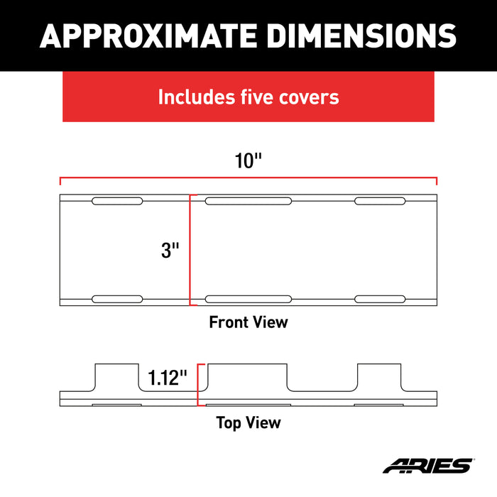 ARIES 1501279 ARIES 1501279 50-Inch LED Light Bar Covers; 5 Pieces - Truck Part Superstore
