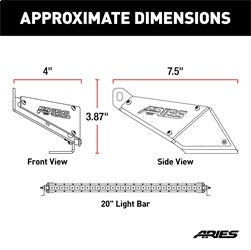 ARIES 1501300 Jeep JK Hood Light and Brackets - Truck Part Superstore