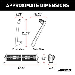 ARIES 1501301 Jeep JK Roof Light and Brackets - Truck Part Superstore