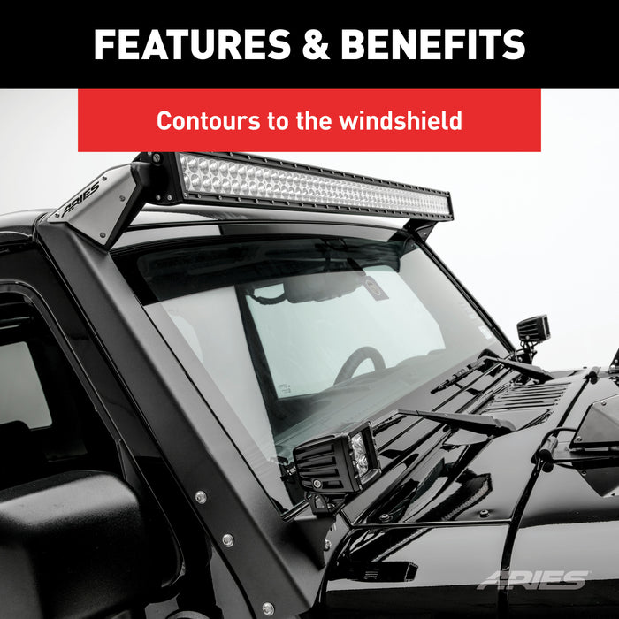 ARIES 1501301 Jeep JK Roof Light and Brackets - Truck Part Superstore