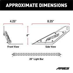 ARIES 1501302 Jeep TJ Hood Light and Brackets - Truck Part Superstore