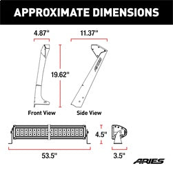 ARIES 1501303 Jeep TJ Roof Light and Brackets - Truck Part Superstore