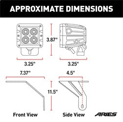 ARIES 1501305 Jeep Wrangler JL; Gladiator Windshield Lights and Brackets - Truck Part Superstore