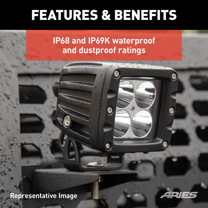 ARIES 1501305 Jeep Wrangler JL; Gladiator Windshield Lights and Brackets - Truck Part Superstore