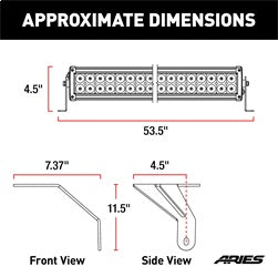 ARIES 1501306 Jeep Wrangler JL; Gladiator Windshield Light Bar and Brackets - Truck Part Superstore