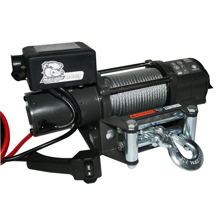 Bulldog Winch 15019 4,400 LB Trailer/Utility Winch 55 Ft Wire Rope Roller Fairlead Mount Plate Bulldog Winch - Truck Part Superstore