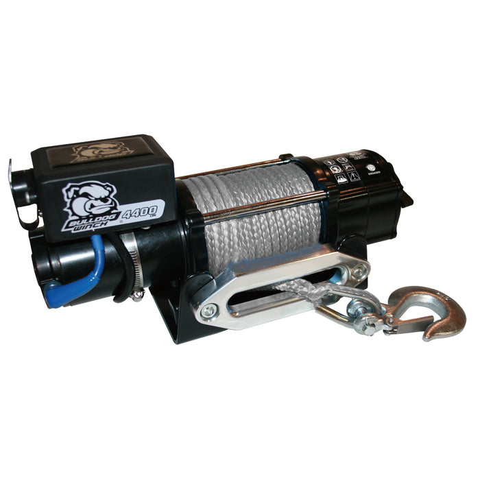 Bulldog Winch 15020 4,400 LB Trailer/Utility Winch 50 Ft Synthetic Rope Hawse Fairlead Mount Plate Bulldog Winch - Truck Part Superstore