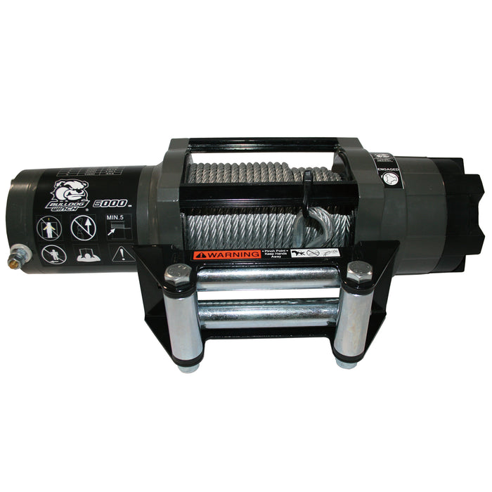 Bulldog Winch 15022 6,000 LB Powersports Winch 50 Ft Wire Rope Roller Fairlead Bulldog Winch - Truck Part Superstore