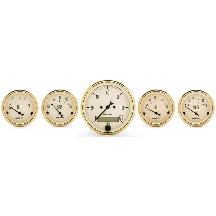 AutoMeter 1502 GAUGE KIT; 5 PC.; 3 1/8in./2 1/16in.; ELEC. SPEEDOMETER; GOLDEN OLDIES - Truck Part Superstore