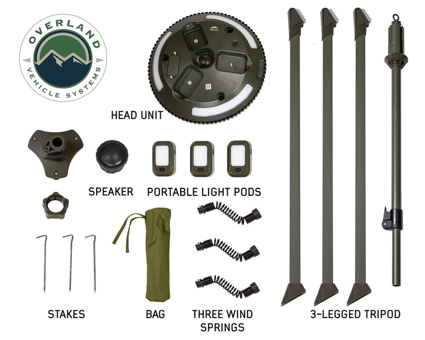 Overland Vehicle Systems 15049901 Solar Camping Light Pods & Speaker Universal Wild Land Overland Vehicle Systems - Truck Part Superstore