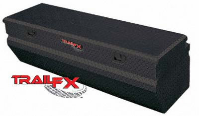 TrailFX 150602 Chest Sgl Lid Pwdr Ctd Black 16 Gauge Alum 60x19-7/8x17-1/8 12.0 Cubic Ft Cap - Truck Part Superstore