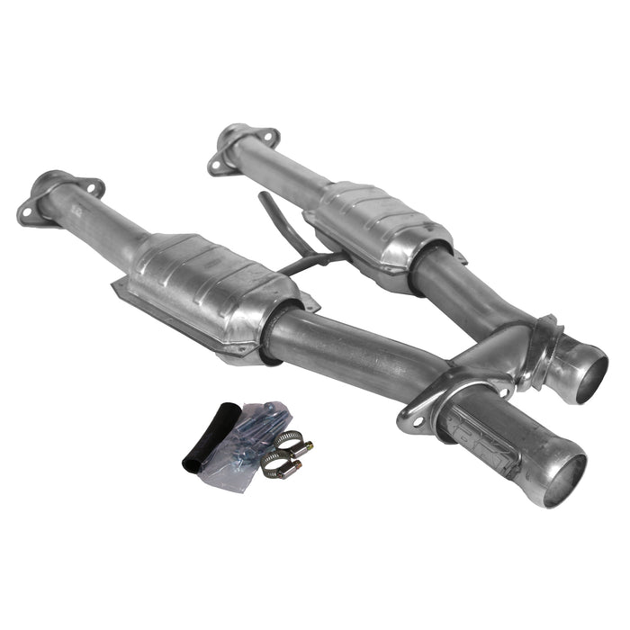 BBK Performance Parts 1509 1979-1993 MUSTANG 5.0 2.5 SHORT MID H PIPE W/CONVERTERS - Truck Part Superstore