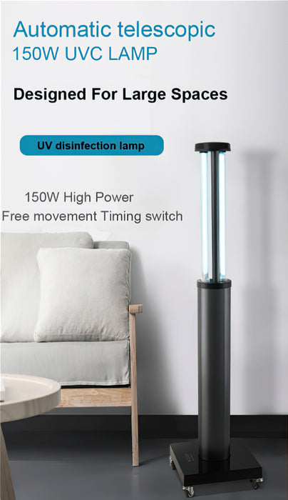 Oracle Lighting 150W-UV-C 150W UV-C Automatic Telescoping Mobile Room Disinfection Device Ozone Sanitizer - Truck Part Superstore