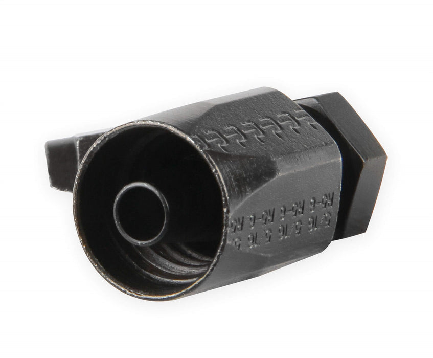 Earl's Performance 151206ERL 120 Deg. Power Steering Hose End; Hose Size: -6AN; Steel w/Black Chrome Finish; - Truck Part Superstore