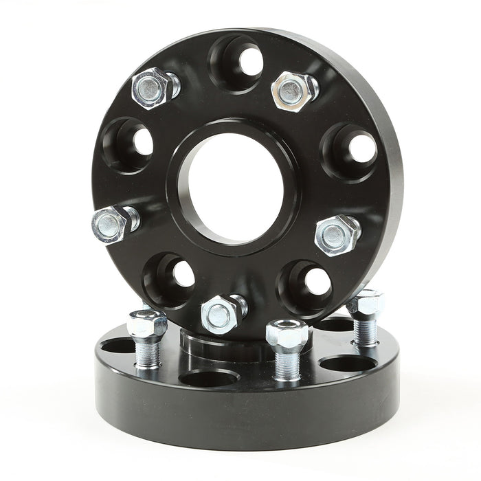Rugged Ridge 15201.14 Wheel Spacer Kit; Pair; 1.25 Inch; Fits 5x5 in. Bolt Pattern; Black Aluminum; - Truck Part Superstore