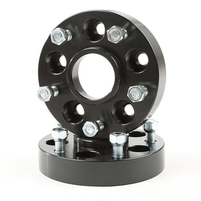 Rugged Ridge 15201.15 Wheel Adapter; Pair; 1.25 in.; Fits 5x5 in. Bolt Pattern; Black Aluminum; - Truck Part Superstore