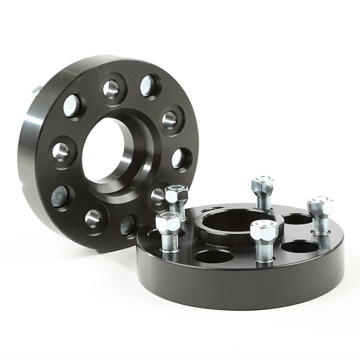 Rugged Ridge 15201.15 Wheel Adapter; Pair; 1.25 in.; Fits 5x5 in. Bolt Pattern; Black Aluminum; - Truck Part Superstore