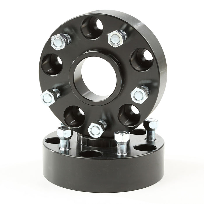 Rugged Ridge 15201.17 Wheel Spacer Kit; Pair; 1.75 Inch; 5 on5 in. Bolt Pattern; Black Aluminum; - Truck Part Superstore
