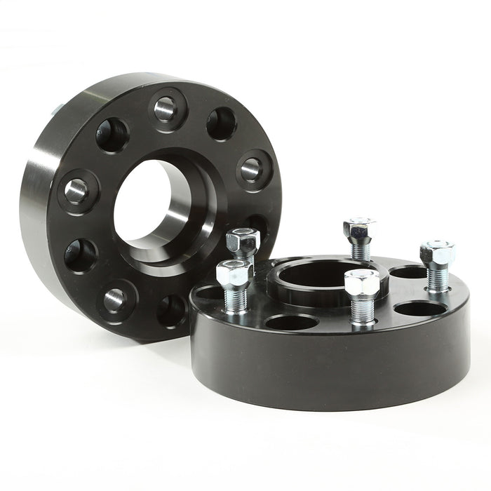 Rugged Ridge 15201.17 Wheel Spacer Kit; Pair; 1.75 Inch; 5 on5 in. Bolt Pattern; Black Aluminum; - Truck Part Superstore