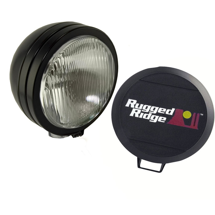 Rugged Ridge 15205.02 Off Road Light; 6 in.; Round; Black w/Steel Housing; Fog Light; - Truck Part Superstore
