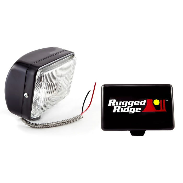 Rugged Ridge 15207.05 Off Road Light; 5X7; Black; 100 Watt; - Truck Part Superstore