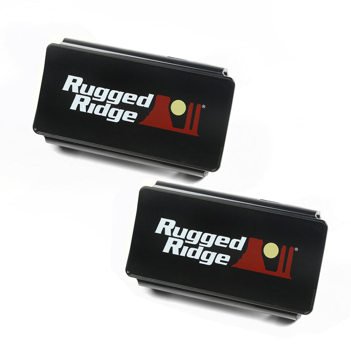 Rugged Ridge 15210.47 LED Light Cover; Pair; 6 in.; Black; For Use w/PN[15209.11]; - Truck Part Superstore