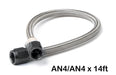 NOS/Nitrous Oxide System 15295BNOS Stainless Steel Braided Hose; -4AN; 14 ft.; Black; - Truck Part Superstore