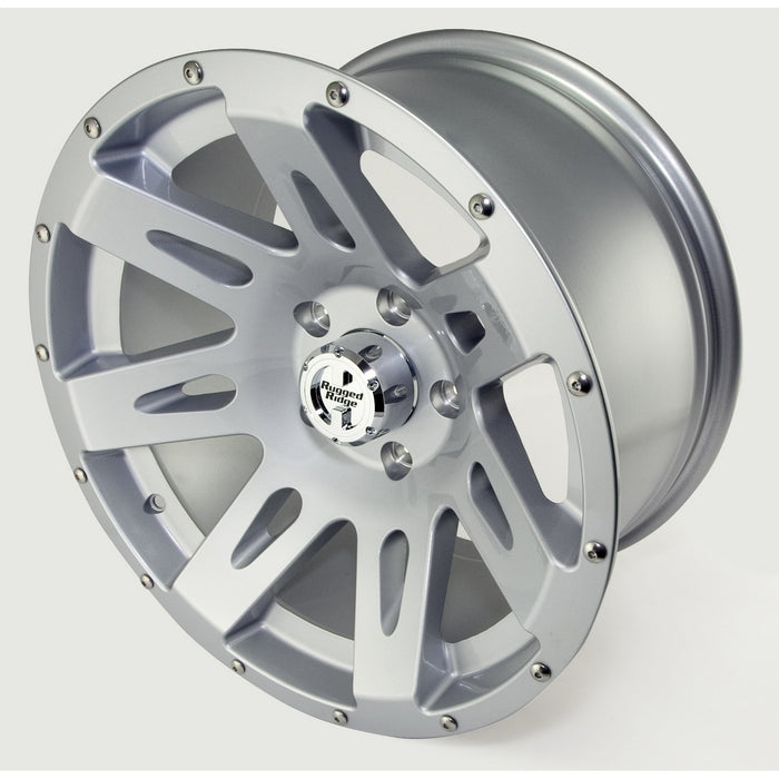 Rugged Ridge 15301.40 XHD Wheel; 17 in. x 9 in.; 5 in. x 5 in. Bolt Pattern; 14 mm Offset; Silver; - Truck Part Superstore