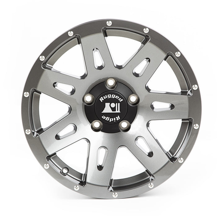 Rugged Ridge 15301.61 XHD Wheel; 18 in. x 8.5 in.; 5 in. x 5 in. Bolt Pattern; 10mm Offset; Gun Metal; - Truck Part Superstore