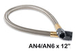 NOS/Nitrous Oxide System 15350BNOS Stainless Steel Braided Hose; -4AN To -6AN; 12 in.; Black; - Truck Part Superstore