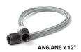 NOS/Nitrous Oxide System 15400BNOS Stainless Steel Braided Hose; -6AN; 12 in.; Black; - Truck Part Superstore