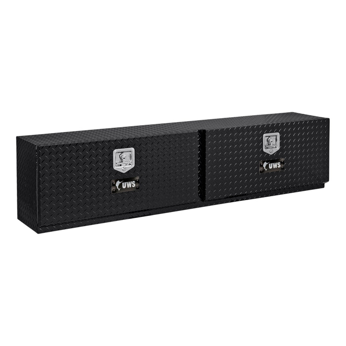 UWS TBTS-72-BLK Gloss Black Aluminum 72in. Double-Door Topside Truck Tool Box (LTL Shipping Only - Truck Part Superstore