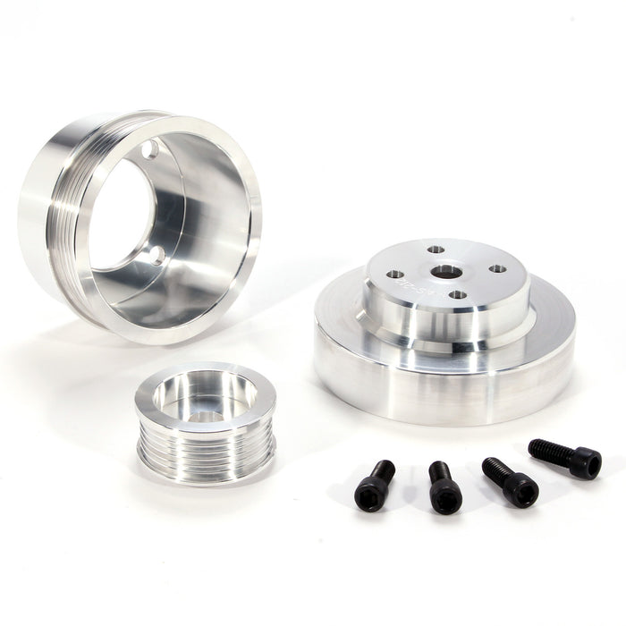 BBK Performance Parts 1553 1979-1993 MUSTANG 5.0 3 PC PERFORMANCE UNDER DRIVE PULLEY KIT (BILLET ALUMINUM) - Truck Part Superstore