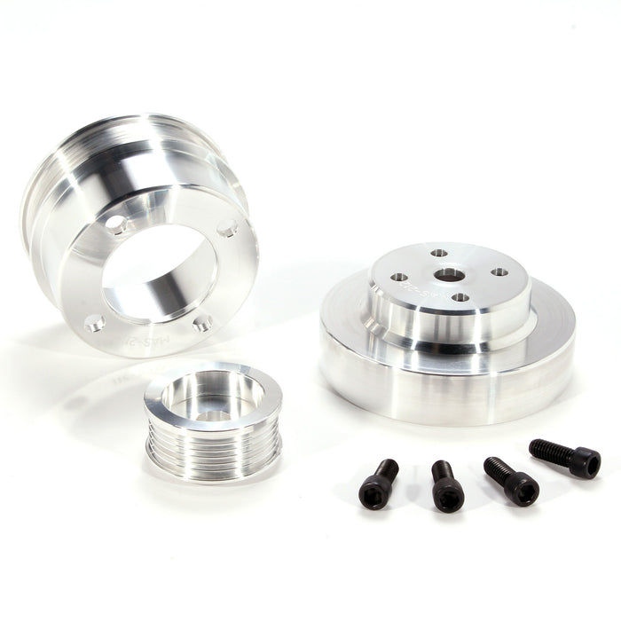 BBK Performance Parts 1553 1979-1993 MUSTANG 5.0 3 PC PERFORMANCE UNDER DRIVE PULLEY KIT (BILLET ALUMINUM) - Truck Part Superstore