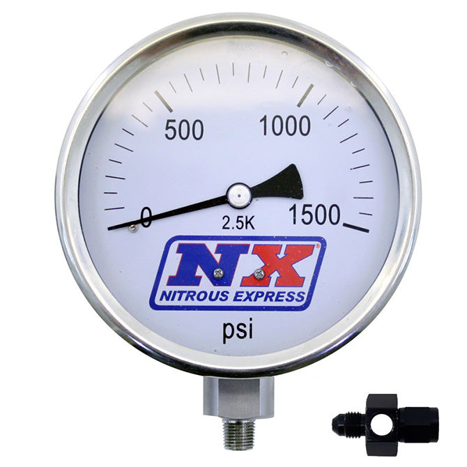 Nitrous Express 15543 Nitrous Pressure Gauge 4 inch-high accuracy 8AN - Truck Part Superstore