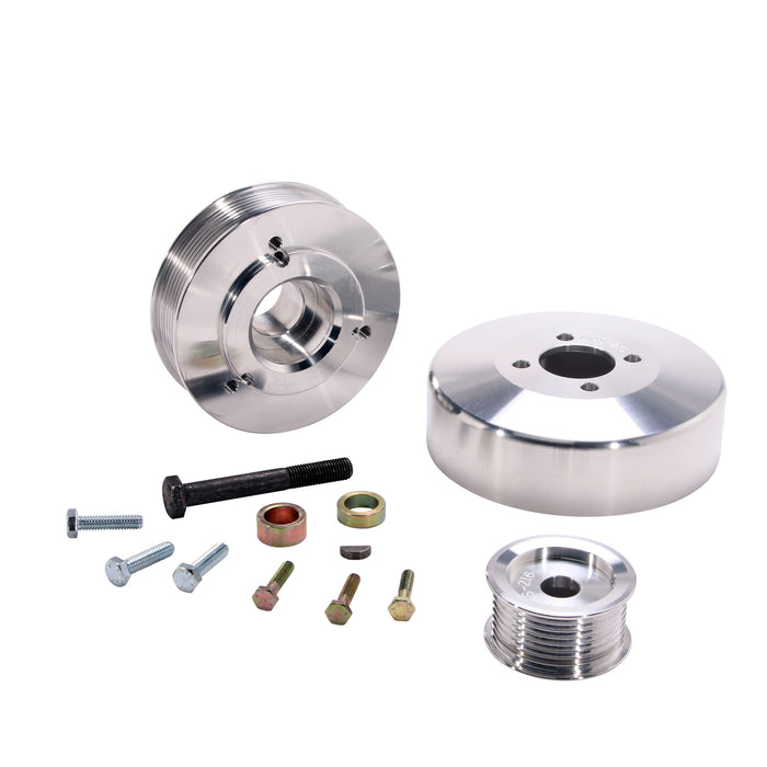 BBK Performance Parts 15550 1997-2004 FORD 4.6L/5.4L F-SERIES/EXPED 3 PC UNDER DRIVE PULLEY KIT (ALUMINUM) - Truck Part Superstore