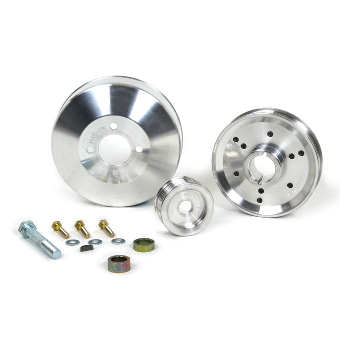 BBK Performance Parts 1555 1996-2001 MUSTANG GT/COBRA 3 PC UNDER DRIVE PULLEY KIT (ALUMINUM) - Truck Part Superstore