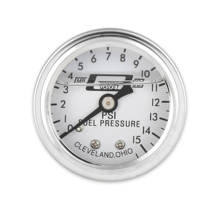 Mr Gasket 1563 Fuel Pressure Gauge; 1.5 in. Dia.; 0-15 lbs; - Truck Part Superstore