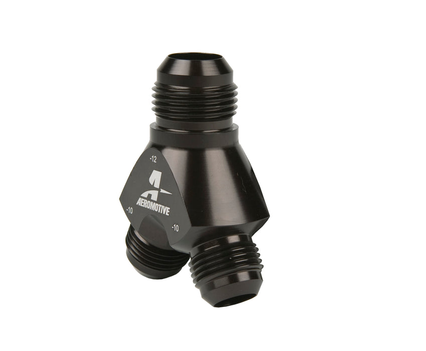 Aeromotive Fuel System 15678 Y-Block, AN-12 - 2x AN-10. - Truck Part Superstore
