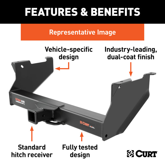 CURT 15800 Commercial Duty Class 5 Hitch; 2-1/2in. Receiver; Select Chevy; GMC; Dodge; Ram - Truck Part Superstore