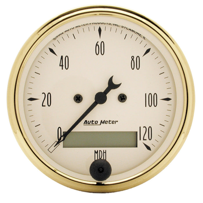 AutoMeter 1588 GAUGE; SPEEDOMETER; 3 1/8in.; 120MPH; ELEC. PROG. W/LCD ODO; GOLDEN OLDIES - Truck Part Superstore