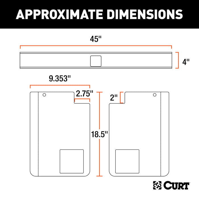 CURT 15902 Universal Weld-On Trailer Hitch; 2in. Receiver (18in. to 43in. Frames; 11-1/2in. - Truck Part Superstore