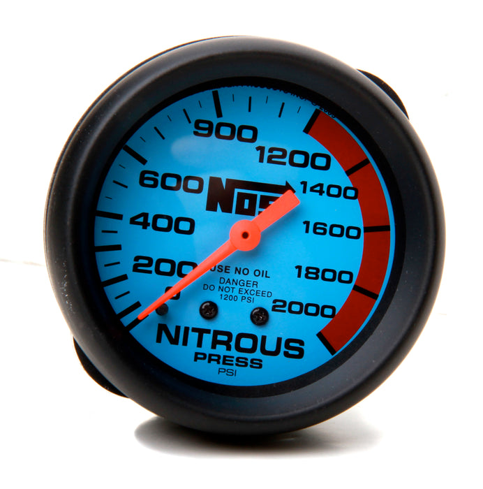 NOS/Nitrous Oxide System 15911NOS Nitrous Pressure Gauge; 2 5/8 in. Dia.; 0-1500 psi; w/Blue Face; - Truck Part Superstore
