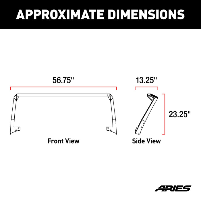 ARIES 15914 Jeep JK Roof Light Mounting Brackets/Crossbar - Truck Part Superstore