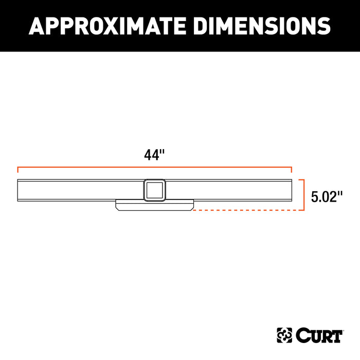 CURT 15921 44in. Universal Weld-On Hitch Center Section; 2-1/2in. Receiver (No Side Plates) - Truck Part Superstore