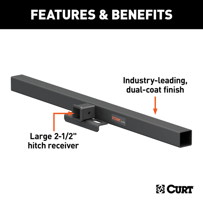 CURT 15922 62in. Universal Weld-On Hitch Center Section; 2-1/2in. Receiver (No Side Plates) - Truck Part Superstore