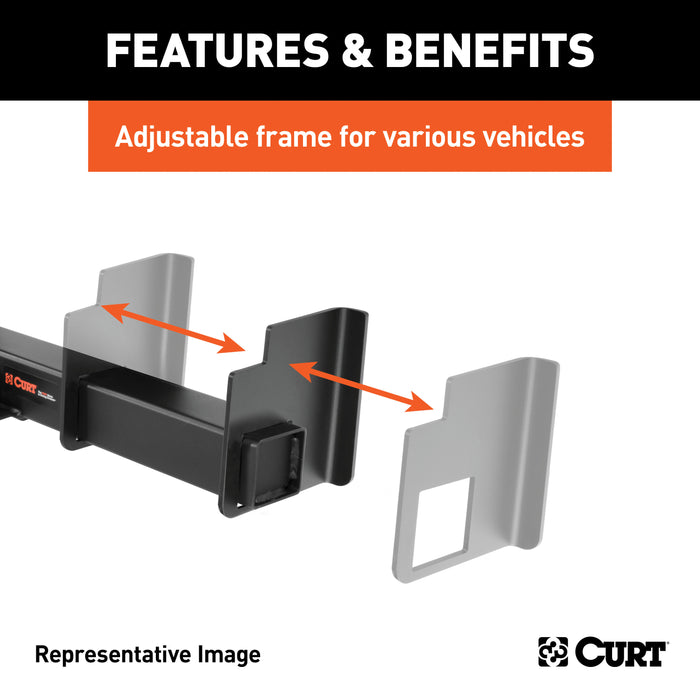 CURT 15923 Universal Weld-On Trailer Hitch; 2-1/2in. Receiver (Up to 44in. Frames; 9in. Dro - Truck Part Superstore