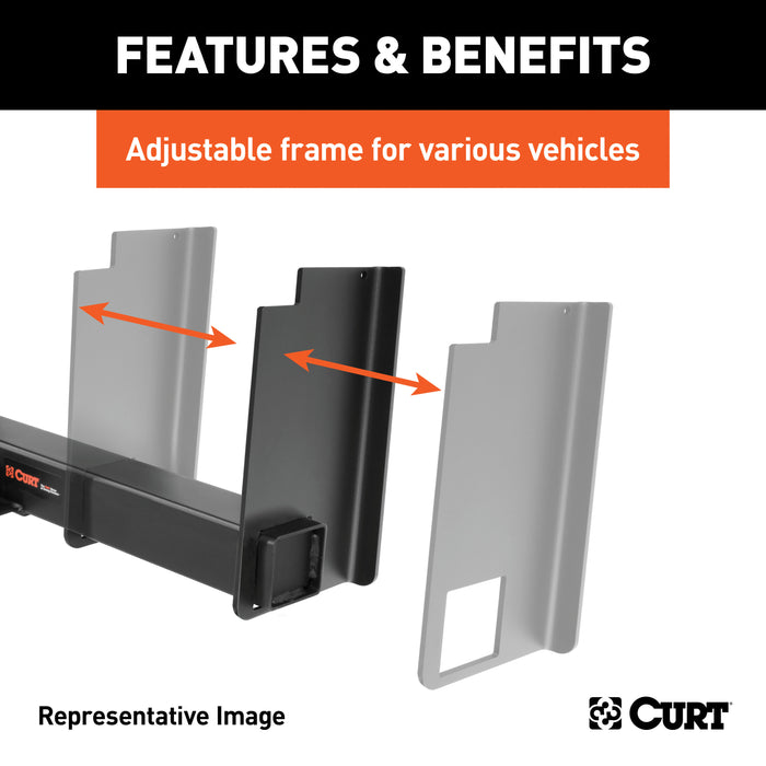 CURT 15928 Universal Weld-On Trailer Hitch; 2in. Receiver (Up to 44in. Frames; 18in. Drop) - Truck Part Superstore