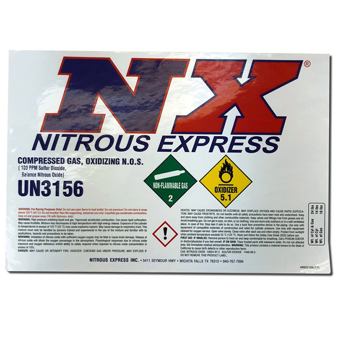 Nitrous Express 15994 Bottle DECAL FOR 10LB Bottle. - Truck Part Superstore