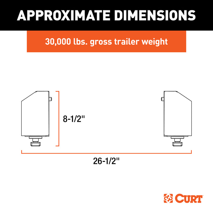 CURT 16030 Puck 5th Wheel Legs; Select Silverado; Sierra HD; 8ft. Bed; 30K; Teridium Grey - Truck Part Superstore